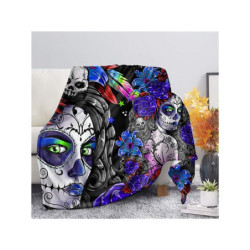 Plaid tête de mort Santa Muerte colorés et design Dia de los Muertos