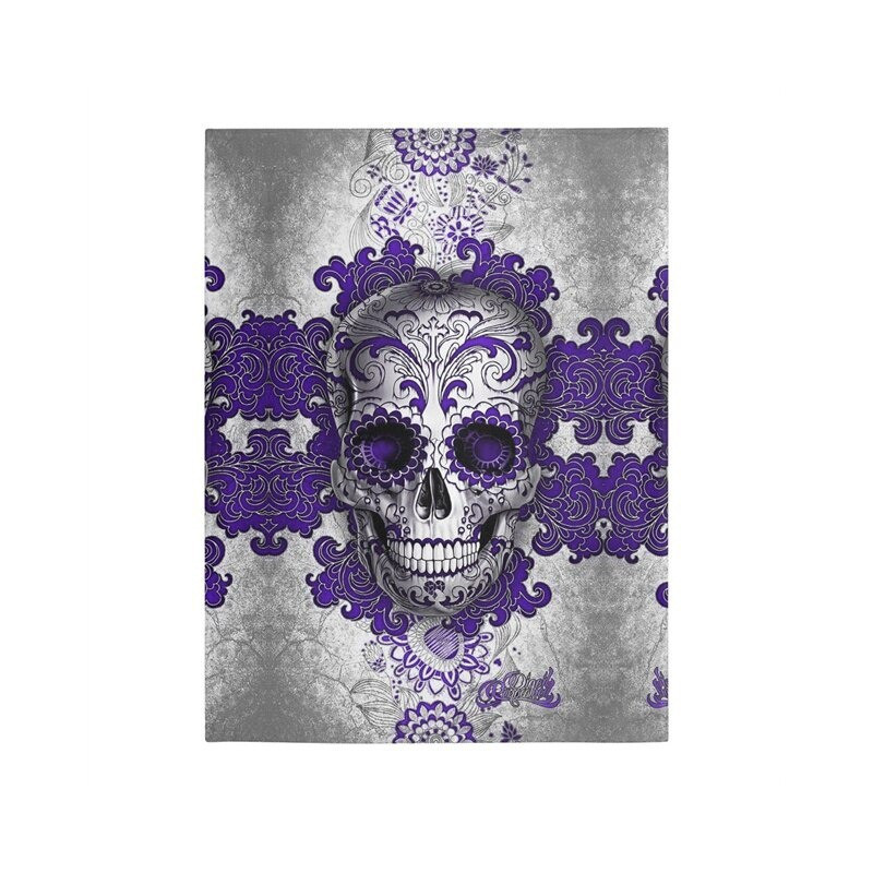 Magnifique Couverture en flanelle tête de mort