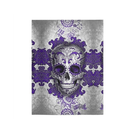 Magnifique Couverture en flanelle tête de mort