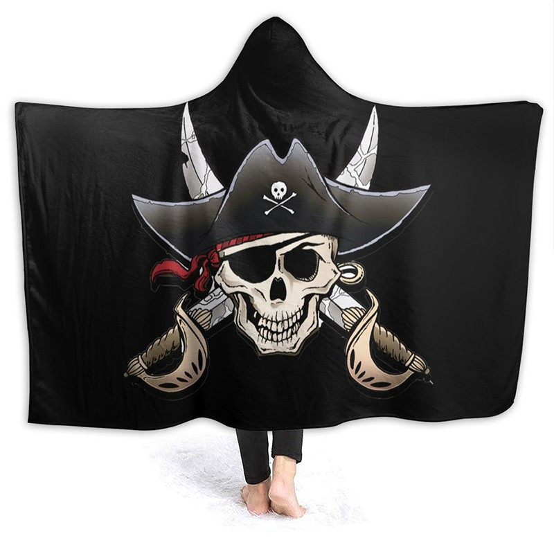 Couverture à capuche tête de mort Pirates - 4 modèles au choix !