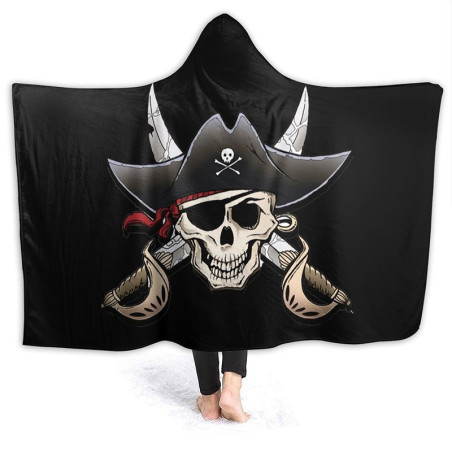 Couverture à capuche tête de mort Pirates - 4 modèles au choix !