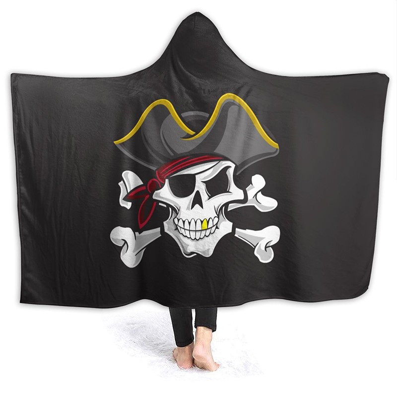 Couverture à capuche tête de mort Pirates - 4 modèles au choix !