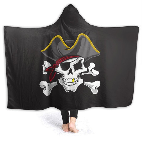 Couverture à capuche tête de mort Pirates - 4 modèles au choix !