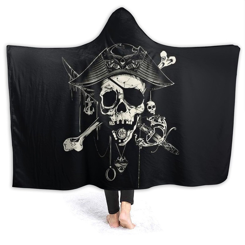 Couverture à capuche tête de mort Pirates - 4 modèles au choix !