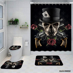 Rideau de douche tête de mort Crâne 10 modèles pour salle de bain !