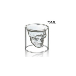 Tasse à café tête de mort transparente double couche - 4 contenances!
