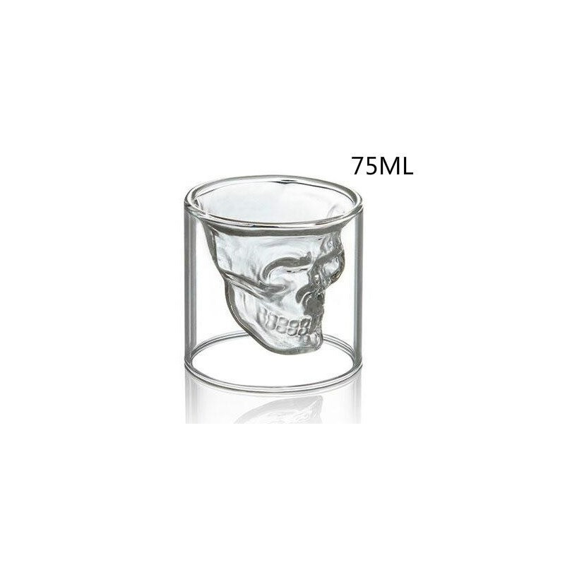 Tasse à café tête de mort transparente double couche - 4 contenances!