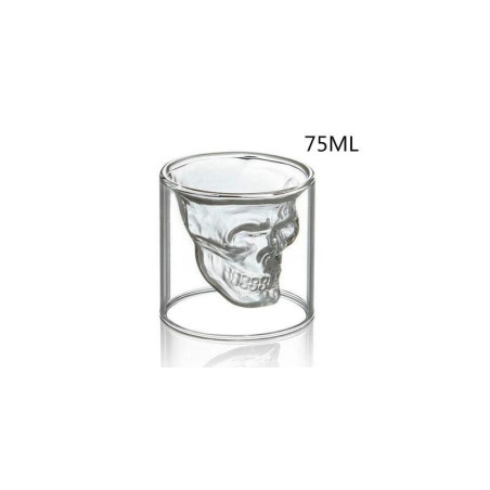 Tasse à café tête de mort transparente double couche - 4 contenances!