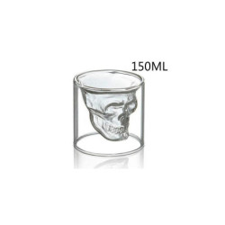 Tasse à café tête de mort transparente double couche - 4 contenances!