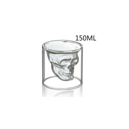 Tasse à café tête de mort transparente double couche - 4 contenances!