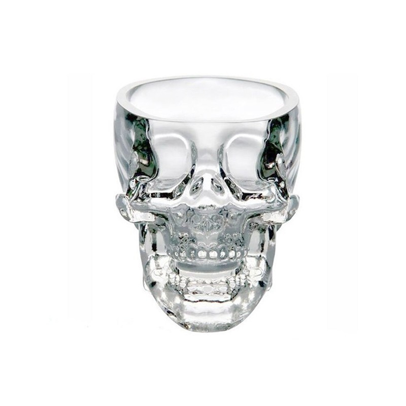 Verre tête de mort transparents pour whisky, vin, bière, vodka, etc...