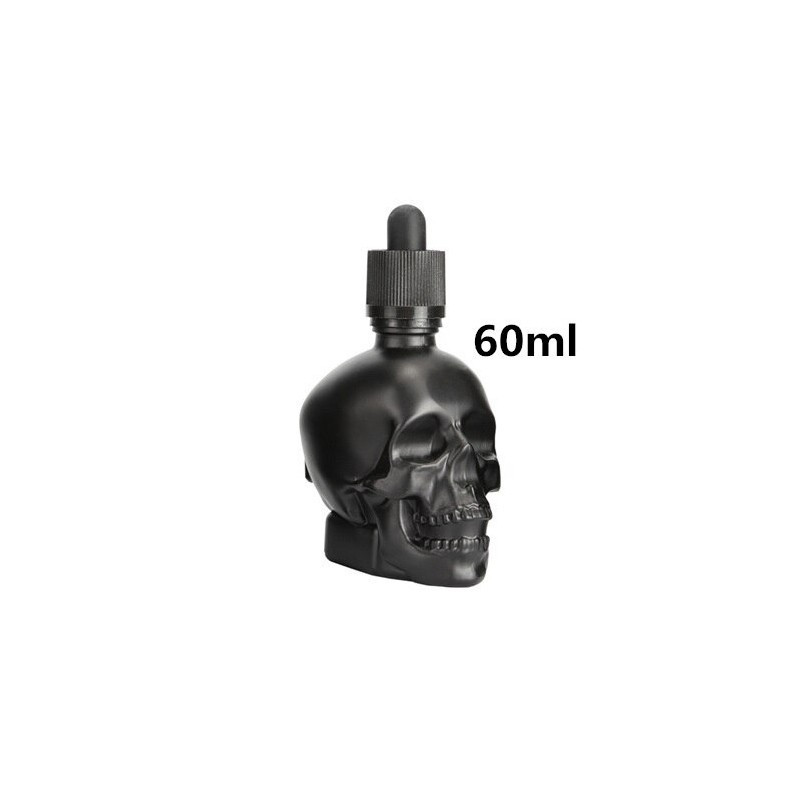 Compte-gouttes en verre  forme de crâne tête de mort 30, 60 ou 120 ml