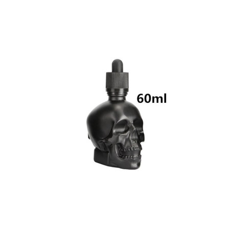 Compte-gouttes en verre  forme de crâne tête de mort 30, 60 ou 120 ml