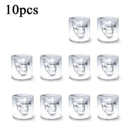 Lots de 4 à 30 tasses transparentes avec tête de mort - 25ml