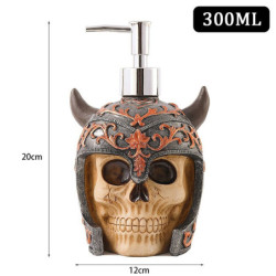 Distributeur de savon en forme de tête de mort en résine rechargeable