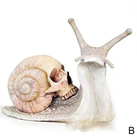 Figurine escargot avec crâne tête de mort - 3 couleurs au choix !