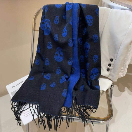 Écharpe mode avec motifs Tête de mort en cachemire pour femme