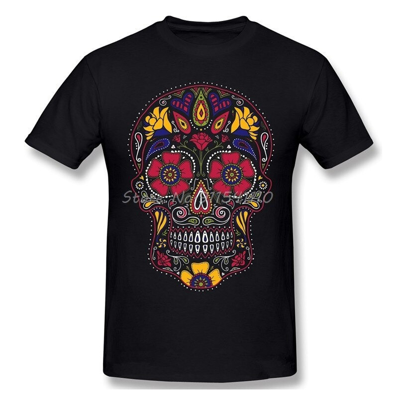 T-Shirt Tête de mort Mexicaine Santa Muerte noir