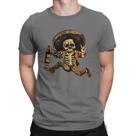 Magnifique T-Shirt Tête de mort Cowboy Mexicain Santa Muerte