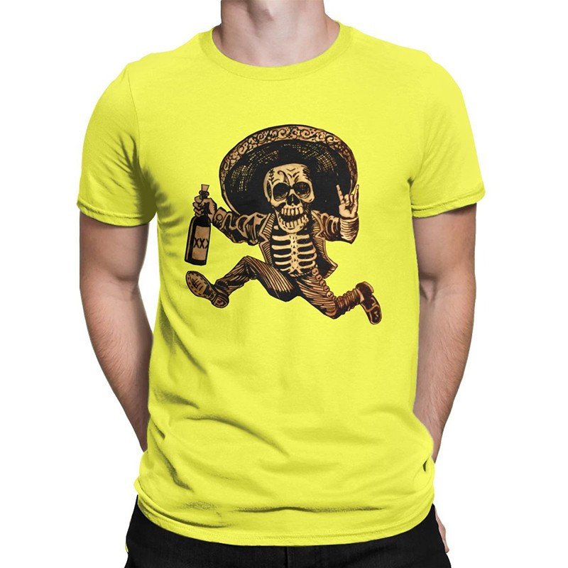 Magnifique T-Shirt Tête de mort Cowboy Mexicain Santa Muerte