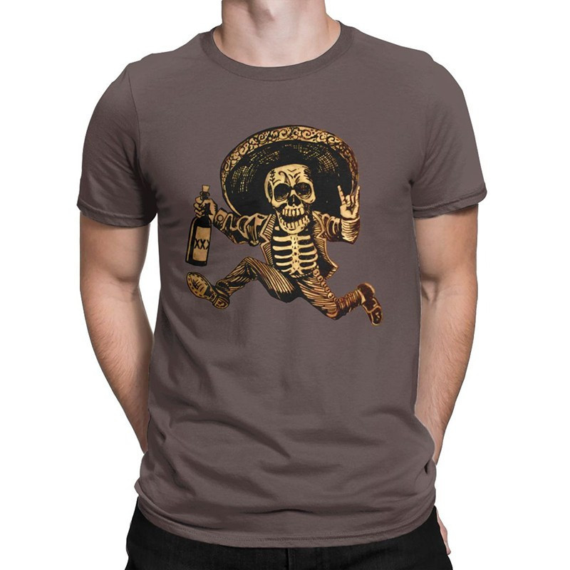Magnifique T-Shirt Tête de mort Cowboy Mexicain Santa Muerte