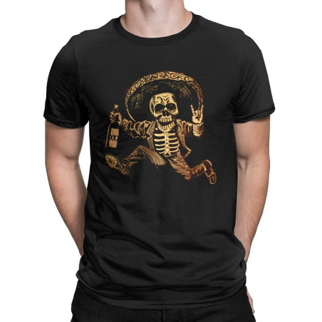 Magnifique T-Shirt Tête de mort Cowboy Mexicain Santa Muerte