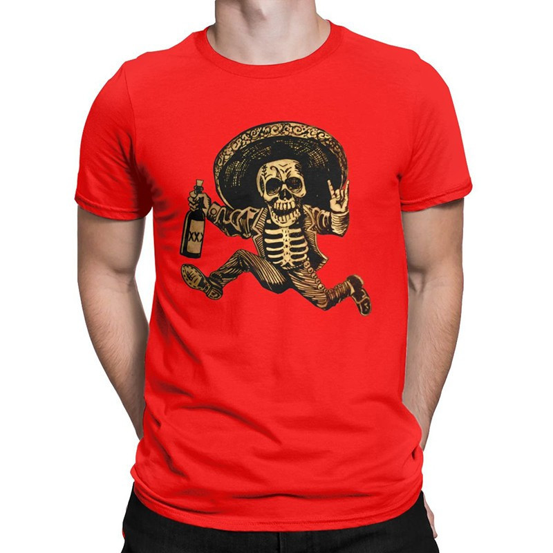 Magnifique T-Shirt Tête de mort Cowboy Mexicain Santa Muerte