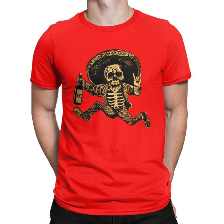 Magnifique T-Shirt Tête de mort Cowboy Mexicain Santa Muerte