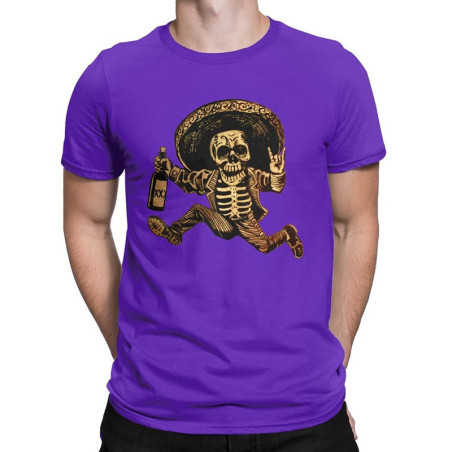 Magnifique T-Shirt Tête de mort Cowboy Mexicain Santa Muerte