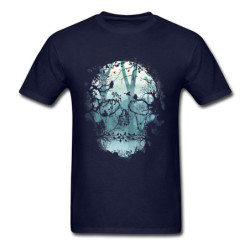 T-shirt motif Tête de mort 3D Gothique et corbeaux