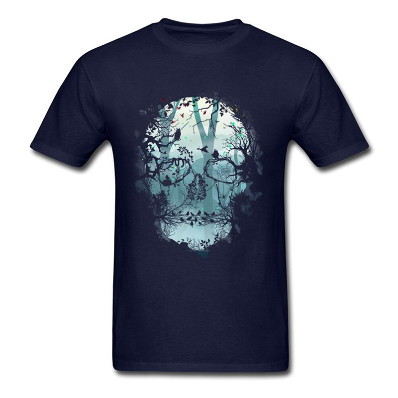T-shirt motif Tête de mort 3D Gothique et corbeaux