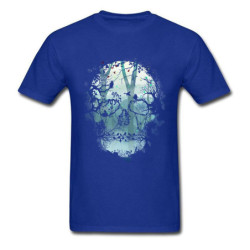 T-shirt motif Tête de mort 3D Gothique et corbeaux