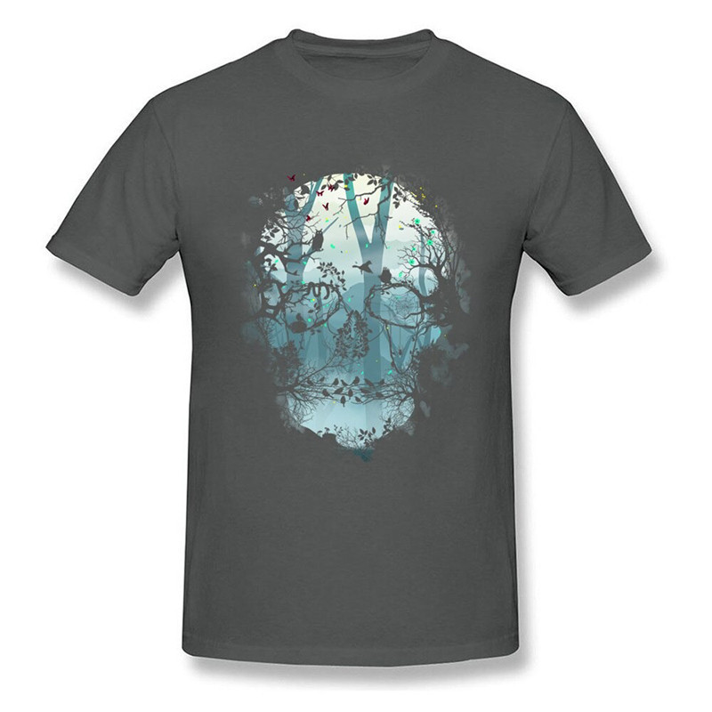 T-shirt motif Tête de mort 3D Gothique et corbeaux