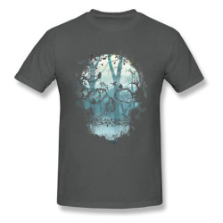 T-shirt motif Tête de mort 3D Gothique et corbeaux
