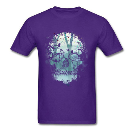 T-shirt motif Tête de mort 3D Gothique et corbeaux