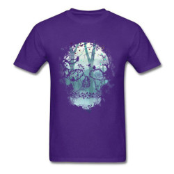 T-shirt motif Tête de mort 3D Gothique et corbeaux