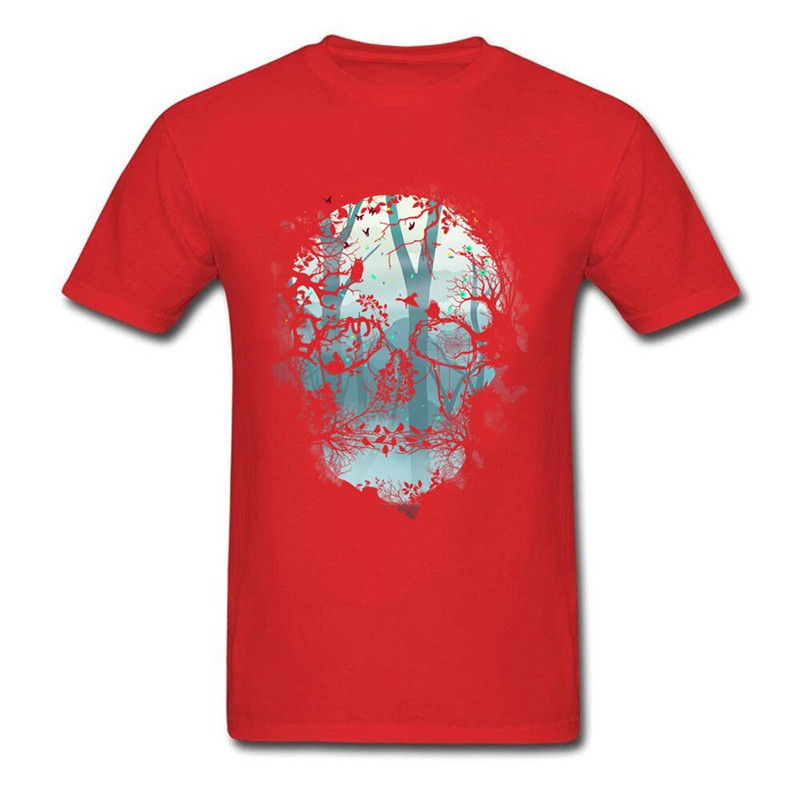 T-shirt motif Tête de mort 3D Gothique et corbeaux