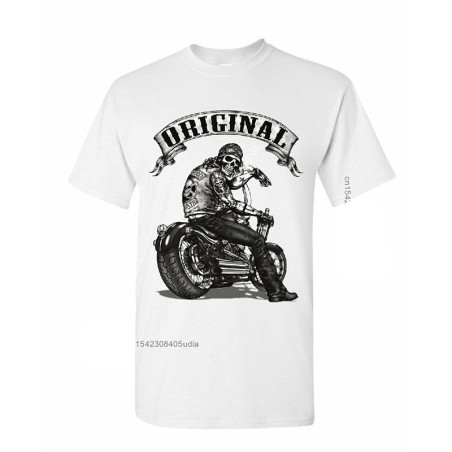 T-shirt Tête de mort Biker - Les VRAIS Motards - ORIGINAL Biker !