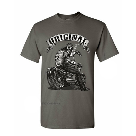 T-shirt Tête de mort Biker - Les VRAIS Motards - ORIGINAL Biker !