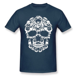 T-shirt Tête de mort chiens Bouledogue Français 