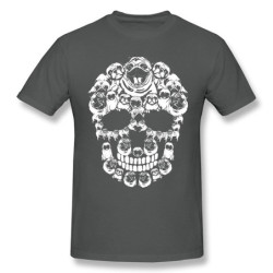 T-shirt Tête de mort chiens Bouledogue Français