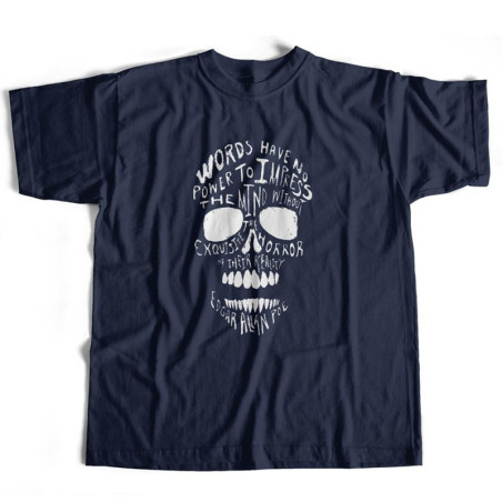 Magnifique T-shirt Tête de mort Citation Edgard Allan POE 