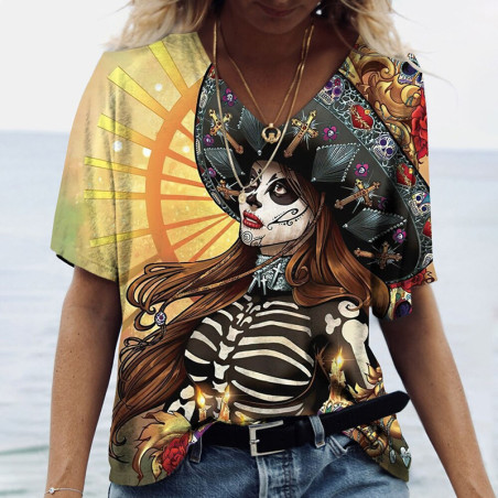 T-shirt Tête de mort Santa Murte pour femmes - Nombreux modèles !