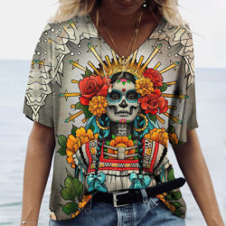 T-shirt Tête de mort Santa Murte pour femmes - Nombreux modèles !