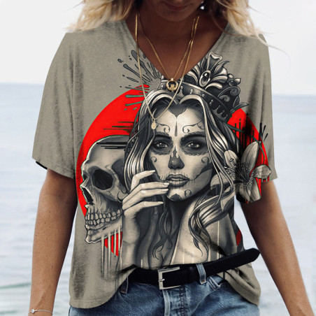 T-shirt Tête de mort Santa Murte pour femmes - Nombreux modèles !