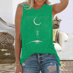 T-shirt Tête de mort squelette balancoire lune pour femmes !