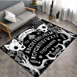 Tapis tête de mort Gotique Ouija satiné