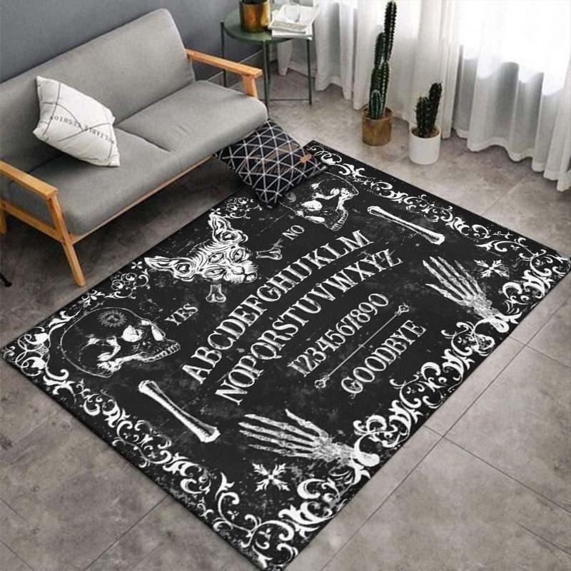 Tapis tête de mort Gotique Ouija satiné - 3 modèles au choix !