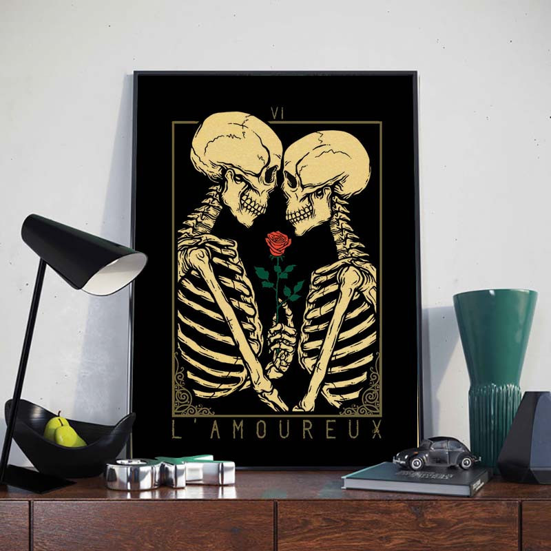Poster tête de mort crâne et Squelettes super cool - sans cadre