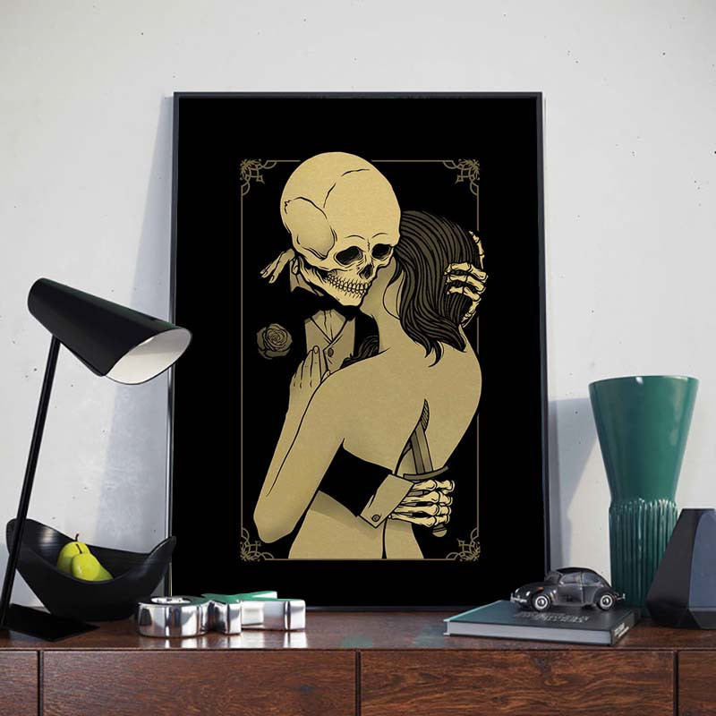 Poster tête de mort crâne et Squelettes super cool - sans cadre
